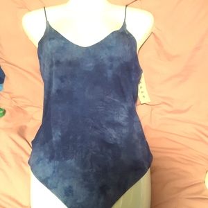 Gaze  blue tie dyed tank body suit